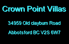 Crown Point Villas 34959 OLD CLAYBURN V2S 6W7